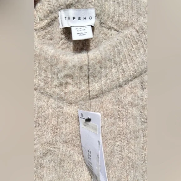 NWT TOPSHOP Fluffy Cable Knit Sweater Wide Leg Cabincore Pants Size 12 $68 - Picture 5 of 7